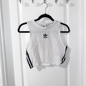 Adidas white Cropped tank